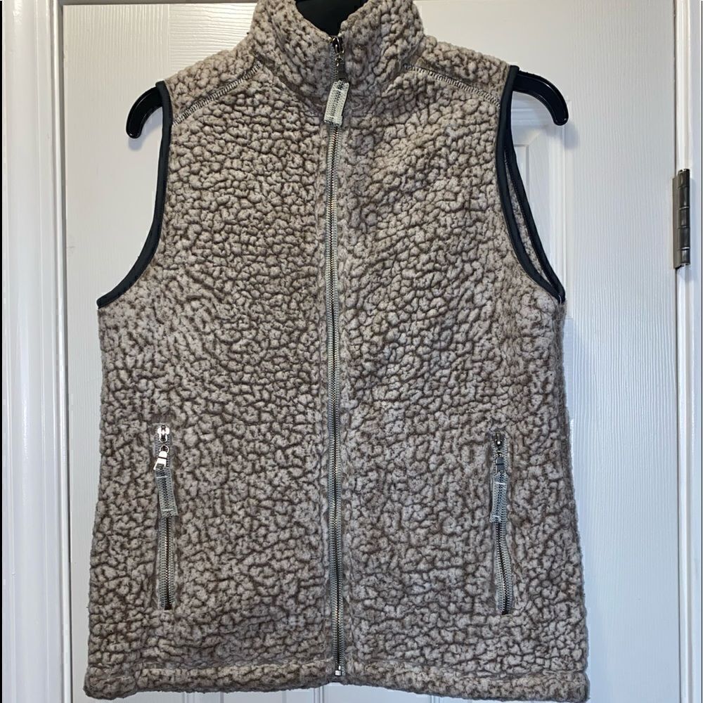 Women’s J. America Brown Fuzzy Vest size: Small